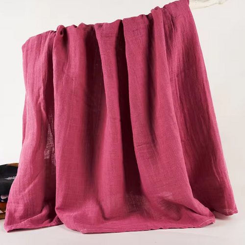 100% Cotton Muslin Blanket - Dark Pink