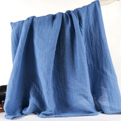 100% Cotton Muslin Blanket - Blue
