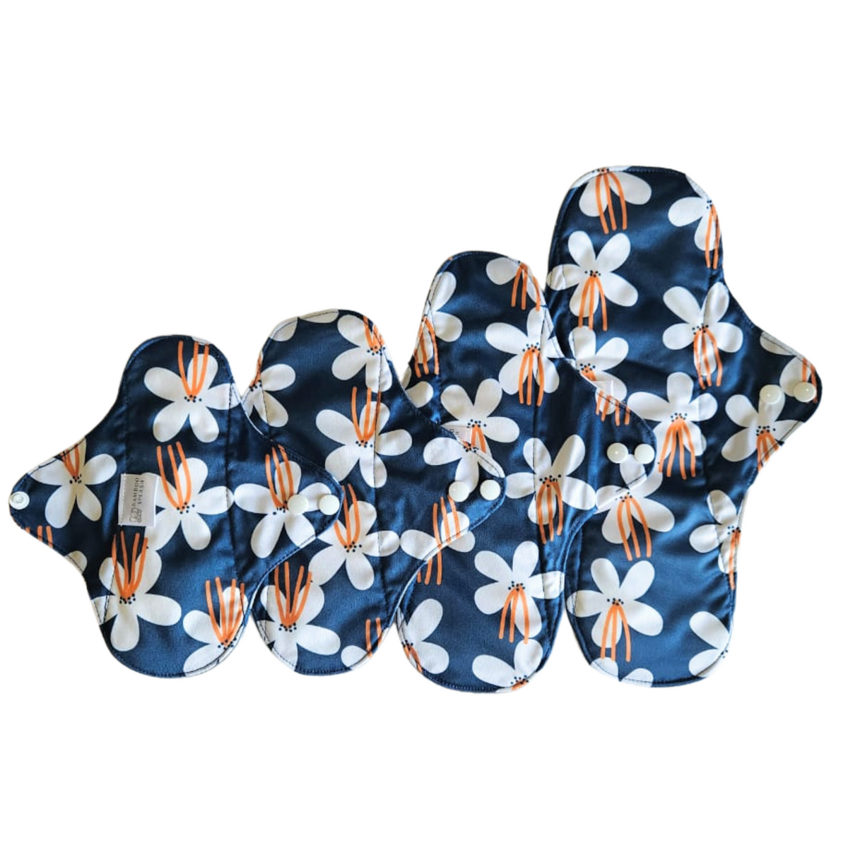 Menstrual Cloth Pad Set - Midnight Blooms