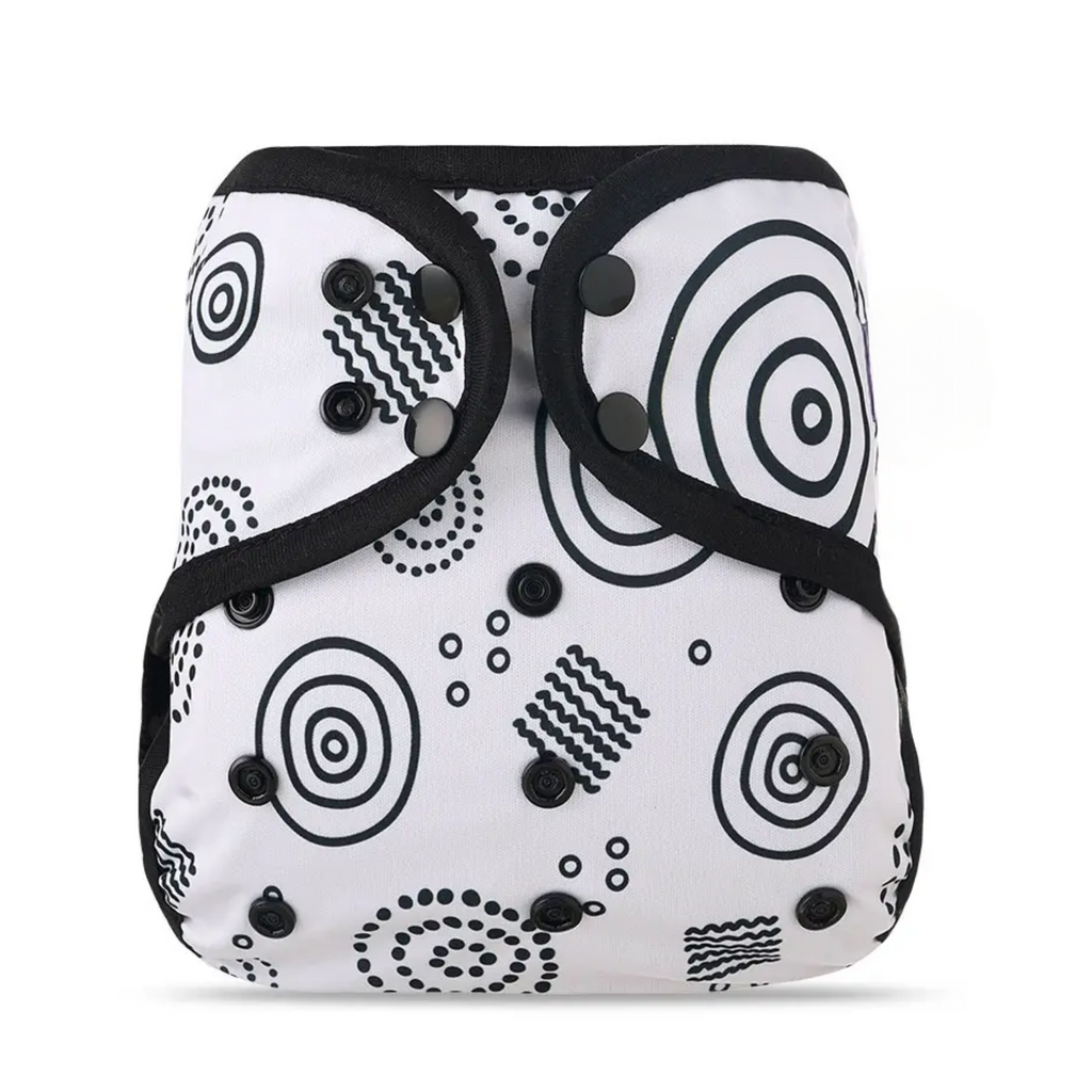 Cover Large Cloth Nappy - Black and White