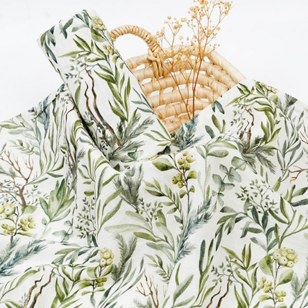 Bamboo Cotton Muslin Blanket - Greenery