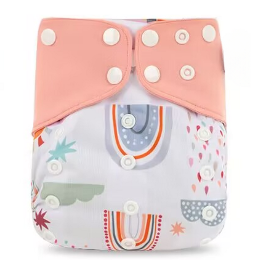 Pocket AWJ Grey Mesh Cloth Nappy - Sunshine and Rainbows