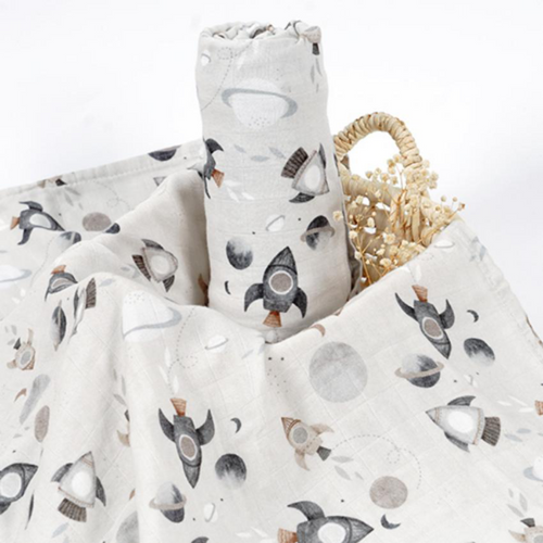Bamboo Cotton Muslin Blanket - Rockets