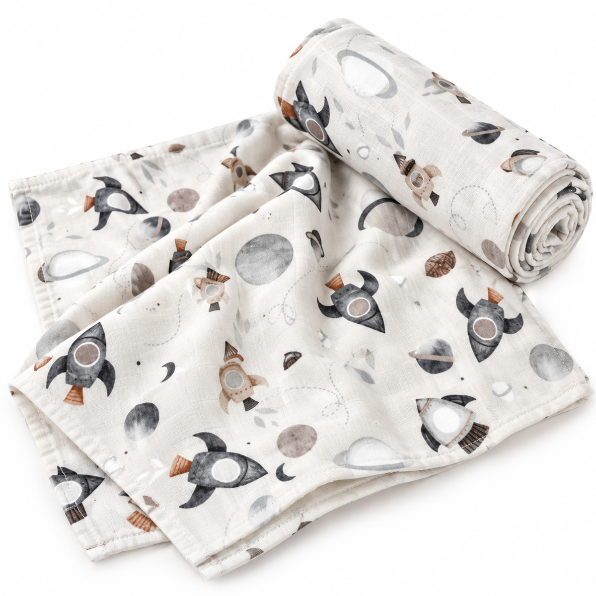 Bamboo Cotton Muslin Blanket - Rockets