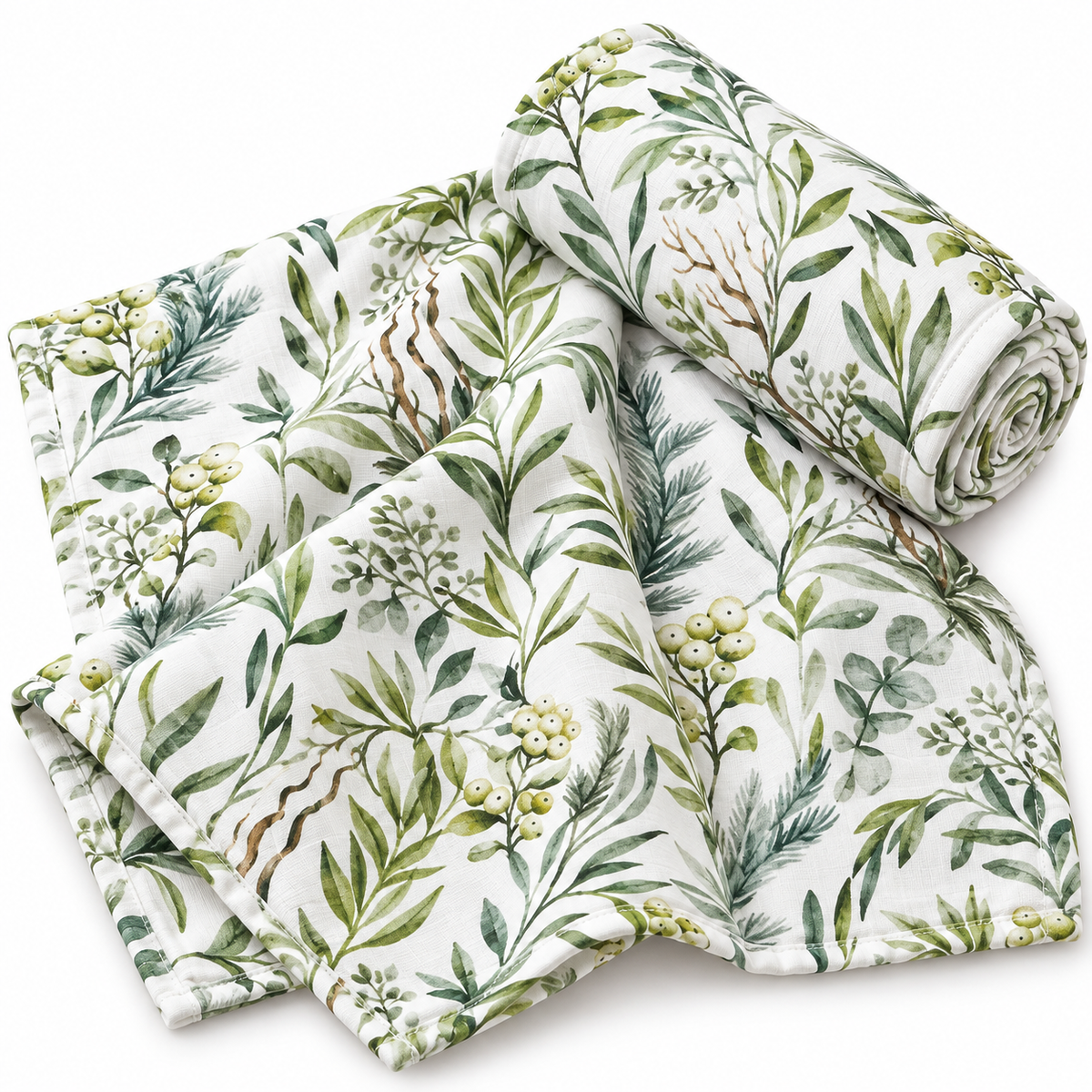 Bamboo Cotton Muslin Blanket - Greenery