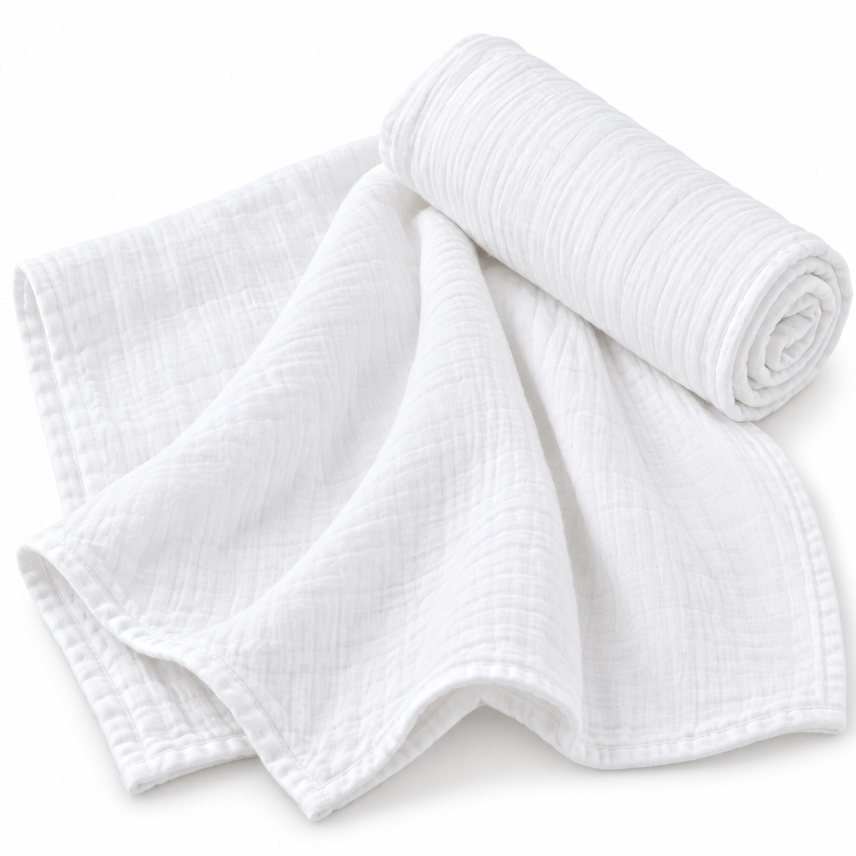 100% Cotton Muslin Blanket - White