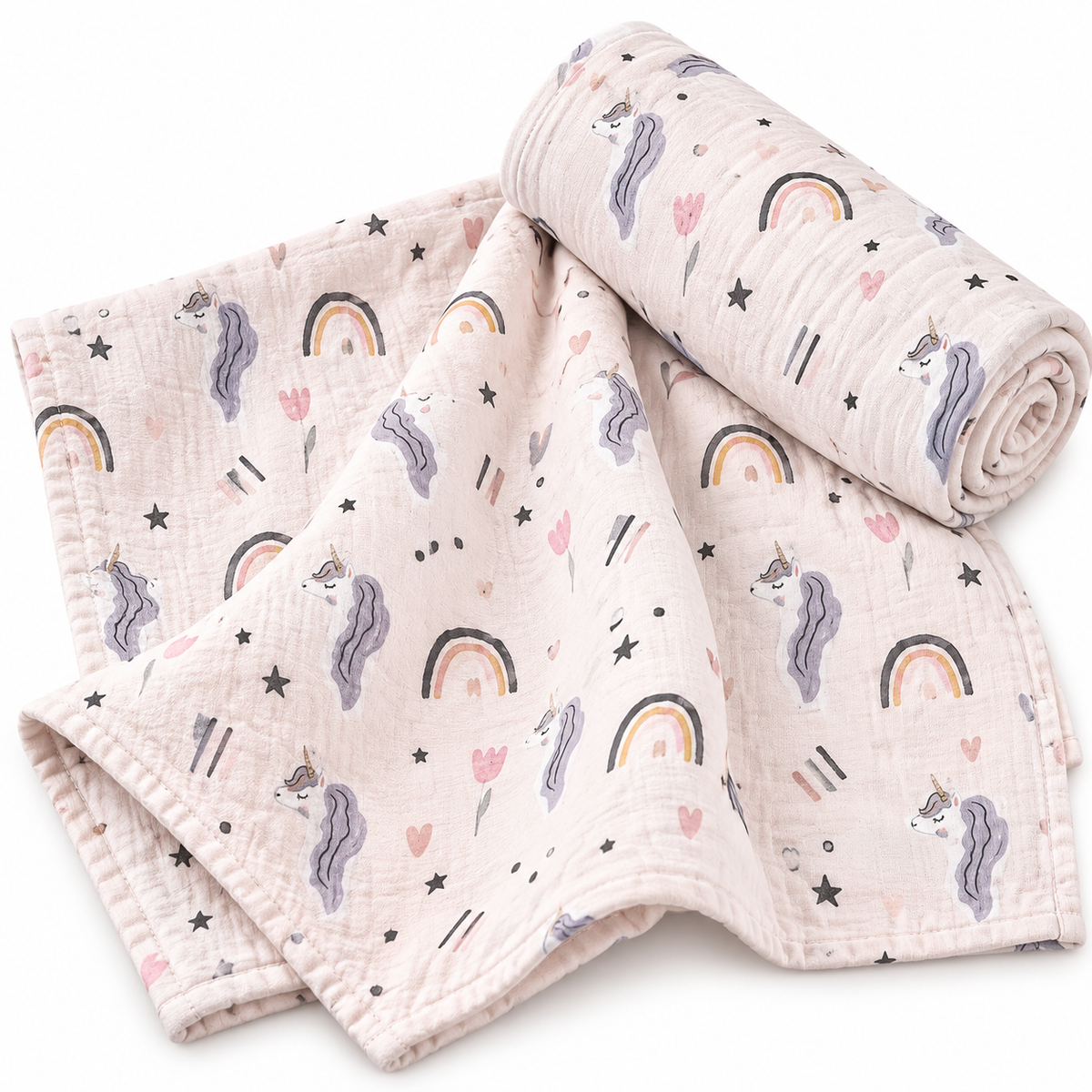 100% Cotton Muslin Blanket - Unicorns