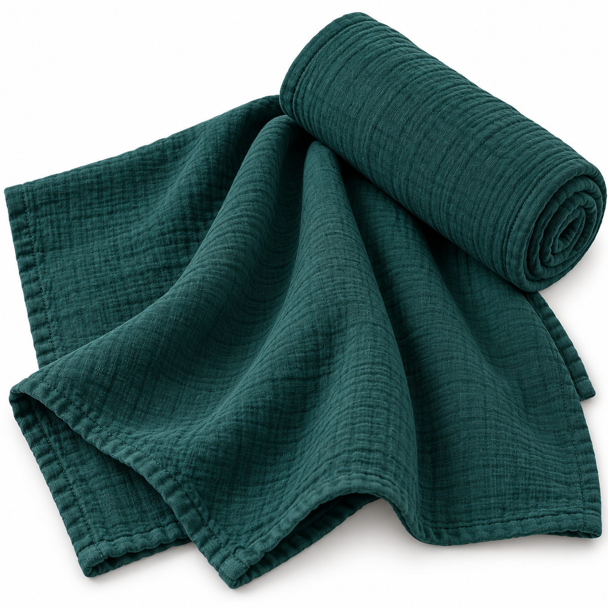 100% Cotton Muslin Blanket - Green