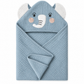Ellie Blue Muslin Hooded Towel