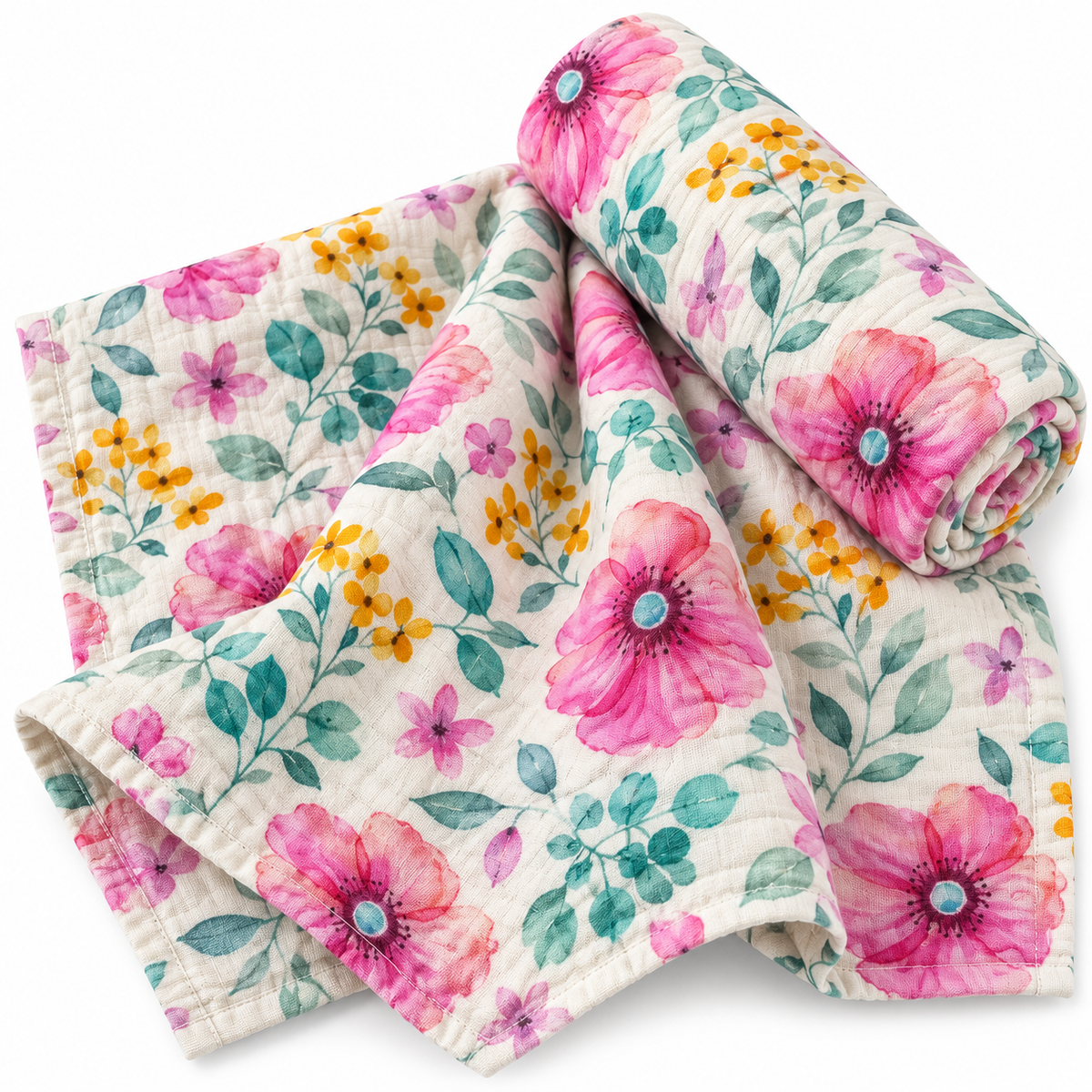 Bamboo Cotton Muslin Blanket - Floral Bliss