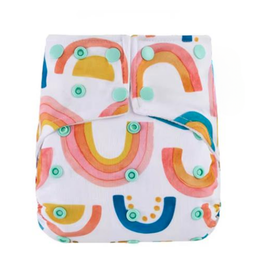 AIO Hybrid Cloth Nappy - Painted Rainbows