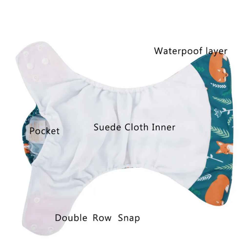 Pocket Cloth Nappy - Suede - Dark Purple