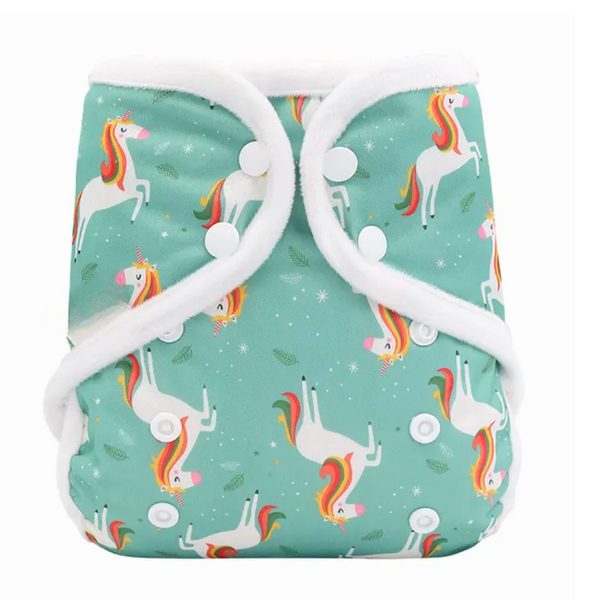 Minky Cover - Unicorns Teal