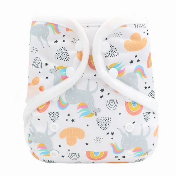 Minky Cover - Unicorns White
