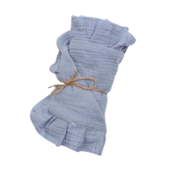 100% Cotton Muslin Crib Blanket - Blue