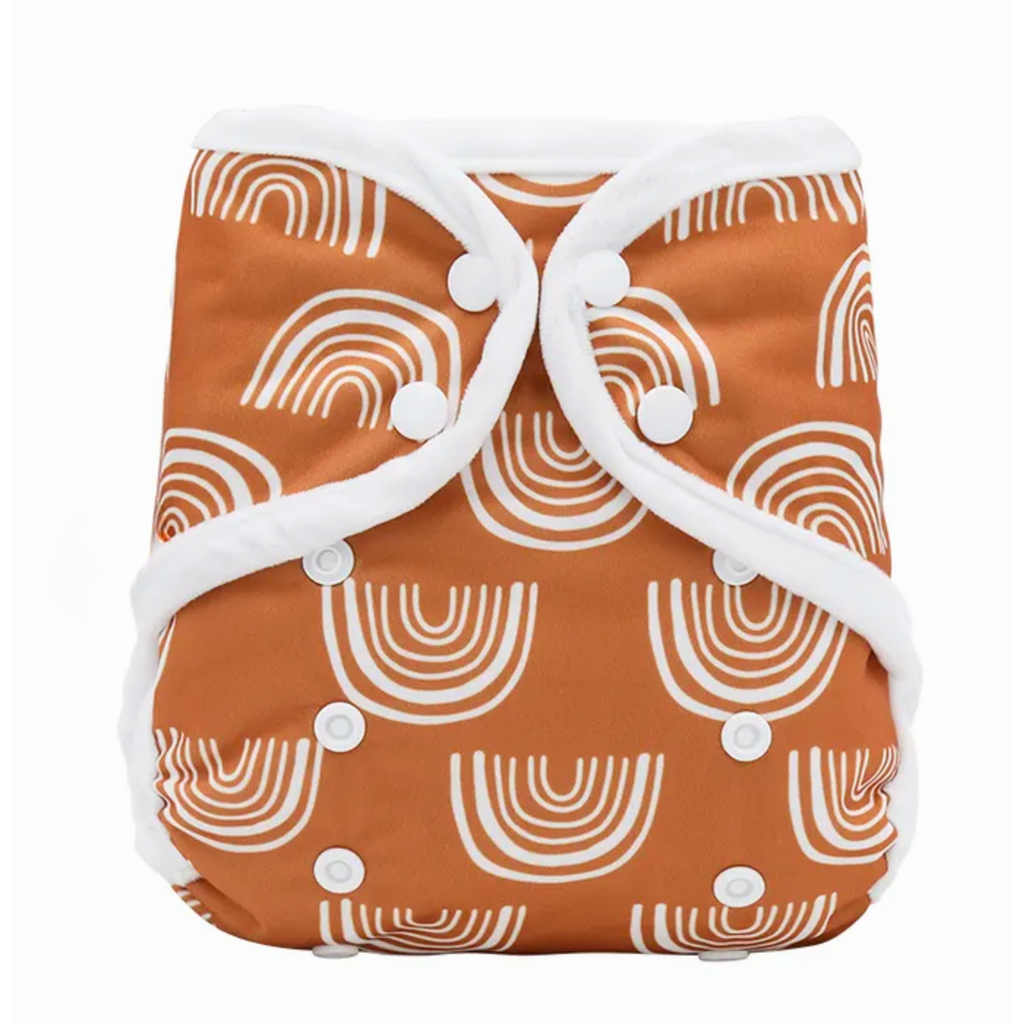 Minky Cover Cloth Nappy - Rustic Rainbow