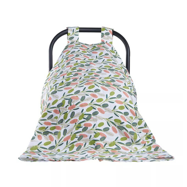 Muslin Car Seat/Stroller Cover - Pond Cattails