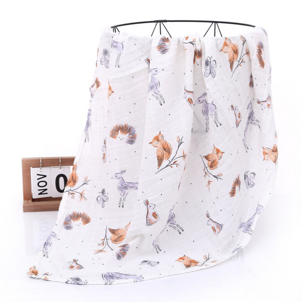 100% Cotton Muslin Blanket - Fairytale Forest Animals