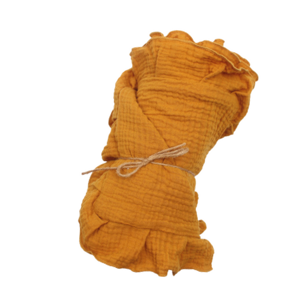 100% Cotton Muslin Crib Blanket - Mustard