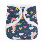 Minky Cover Cloth Nappy - Unicorns Navy