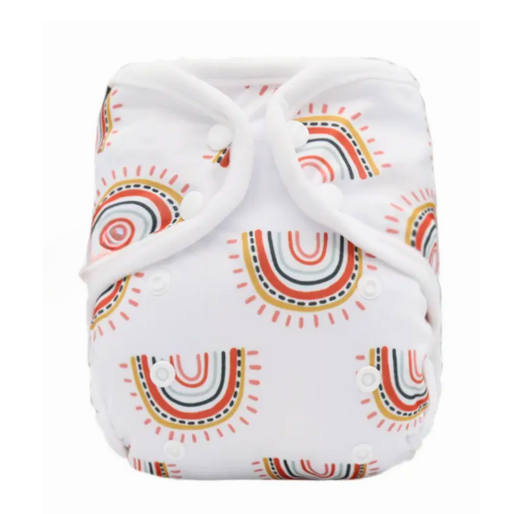 Minky Cover Cloth Nappy - Rainbow