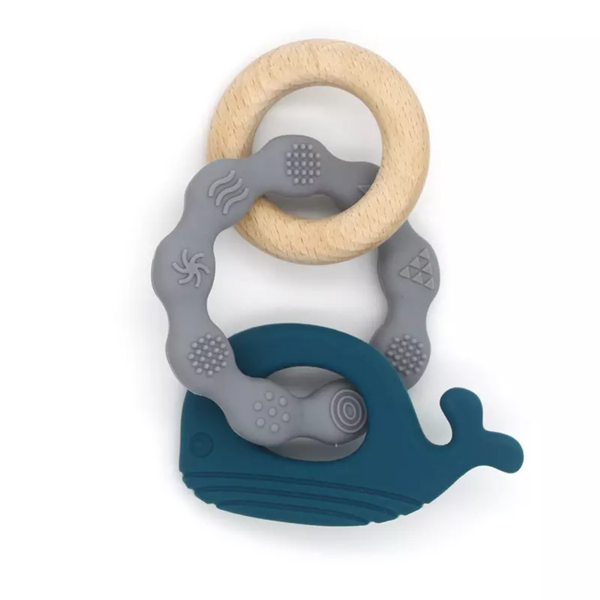 Silicone Teether - Ocean Blue Whale