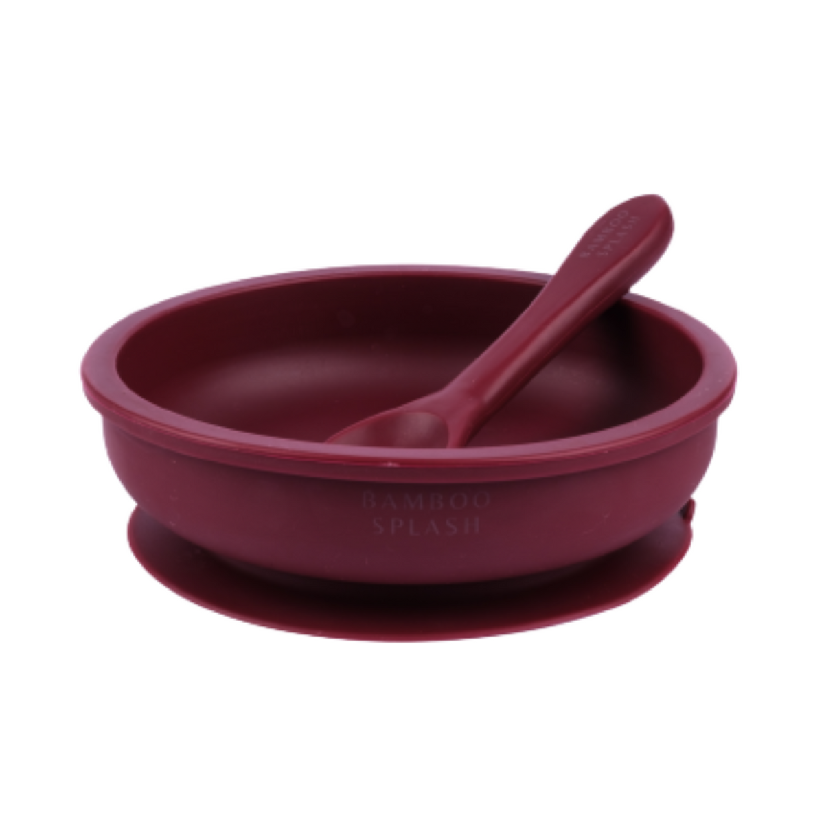 Silicone Bowl & Spoon Set - Merlot