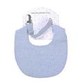 Cotton Bib & Dummy Clip - Dark Blue Check