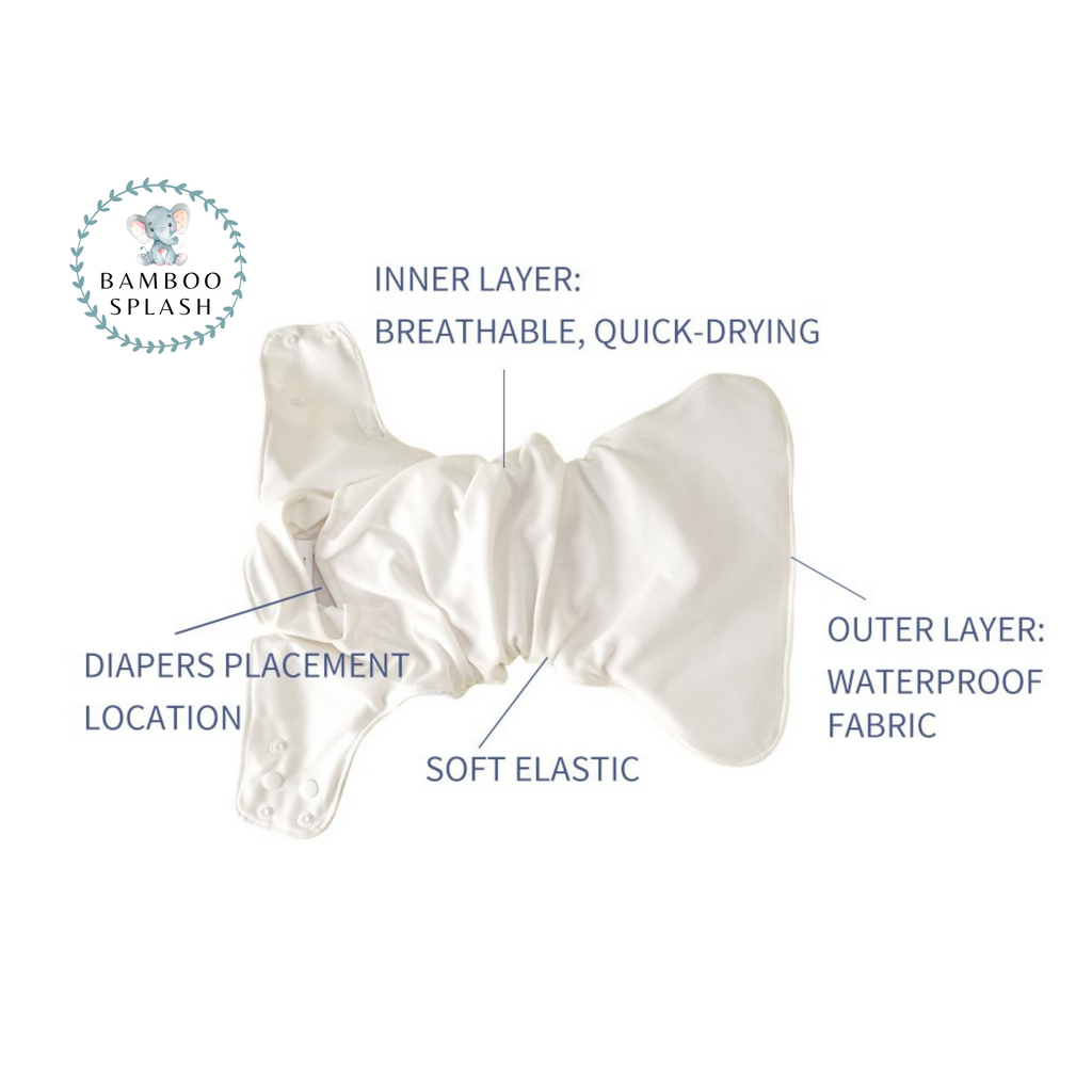 Pocket - AWJ Large Cloth Nappy -  Hippo