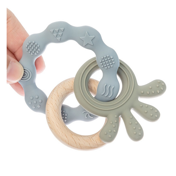 Silicone Teether - Grey Octopus