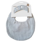 Cotton Bib & Dummy Clip - Turquoise and Grey Check