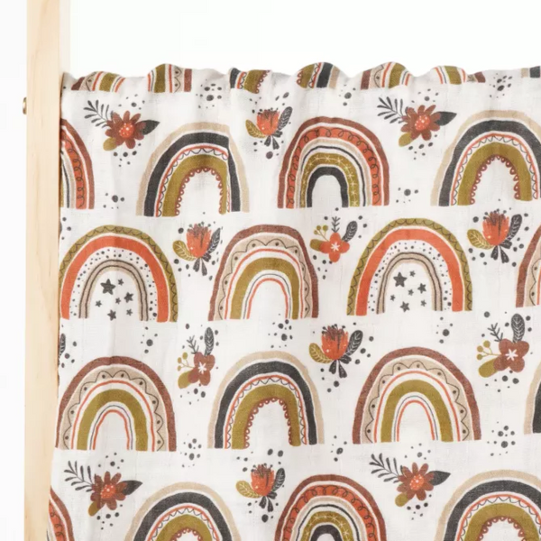 100% Cotton Muslin Blanket - Boho Rainbows