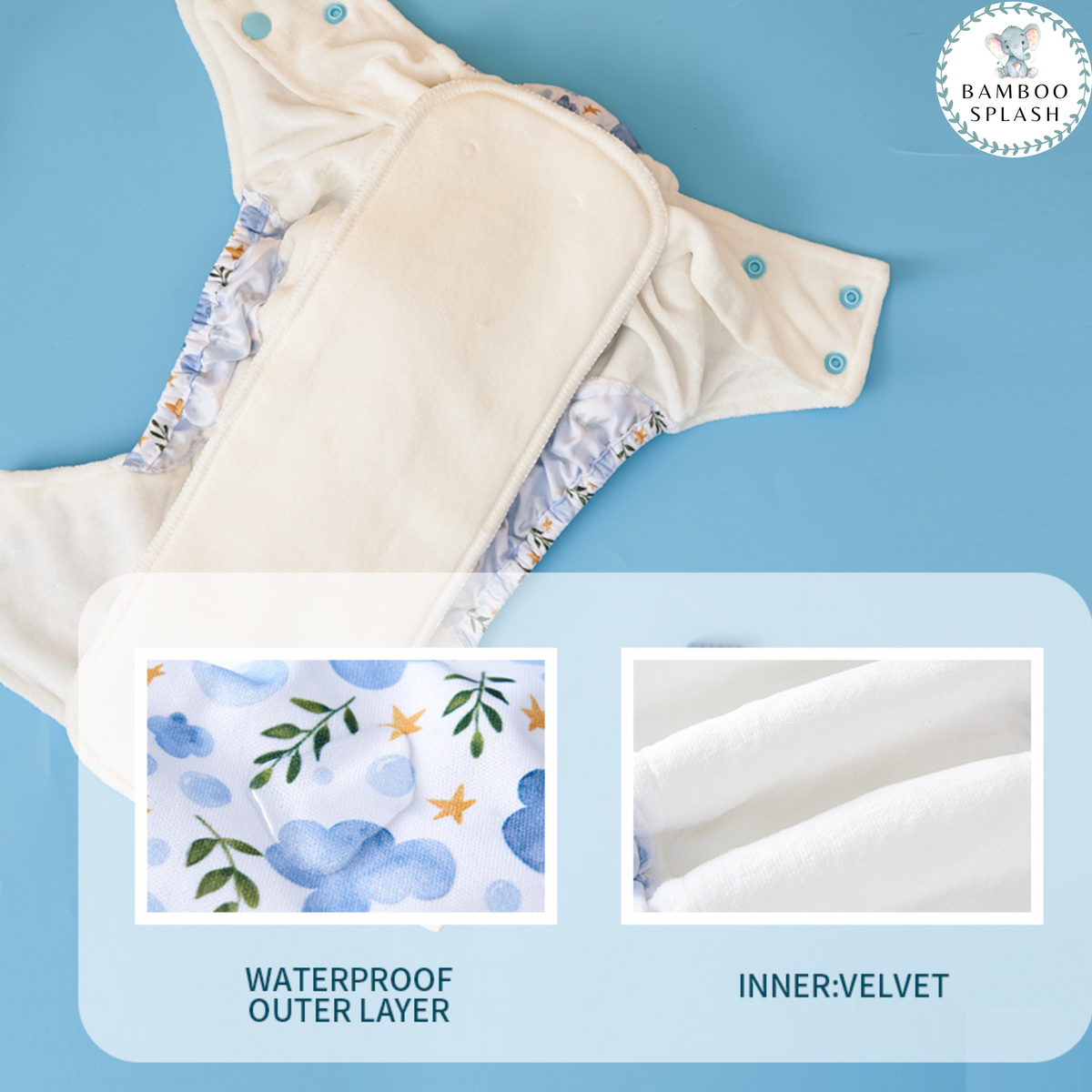 AIO Hybrid Cloth Nappy - Cloudy