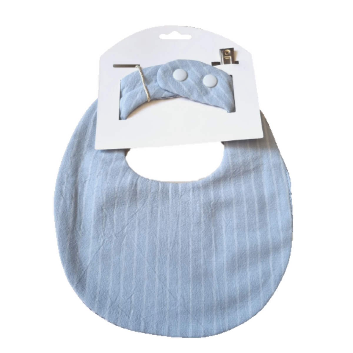 Cotton Bib & Dummy Clip - Dark Blue Check