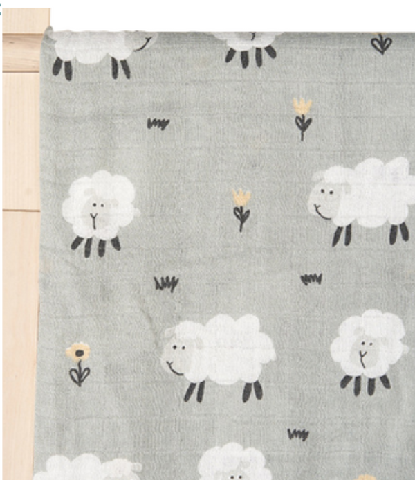 Bamboo Cotton Muslin Blanket - Sheep