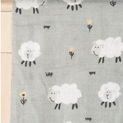 Bamboo Cotton Muslin Blanket - Sheep