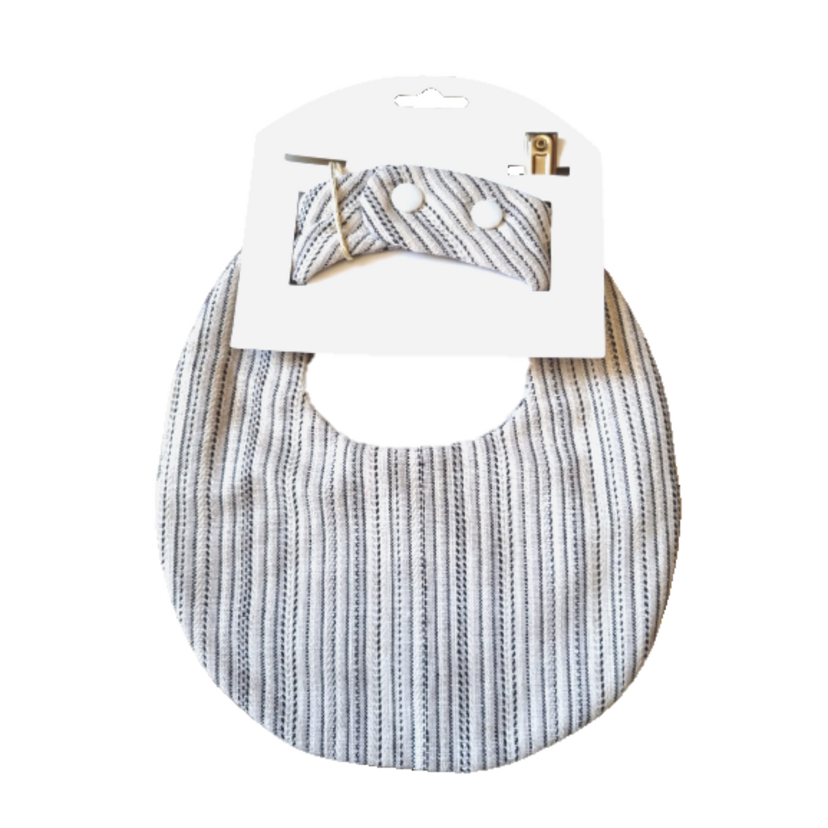 Cotton Bib & Dummy Clip - Black Plaid