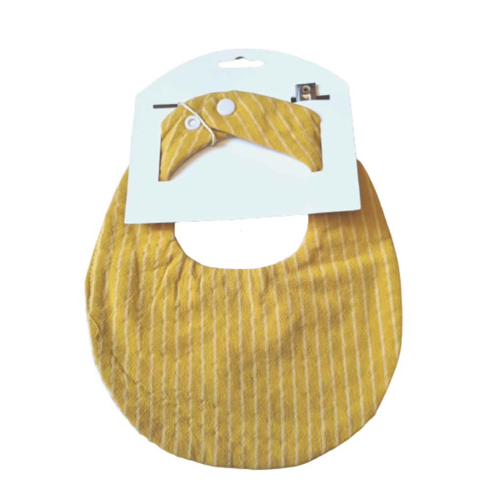 Cotton Bib & Dummy Clip - Yellow Check
