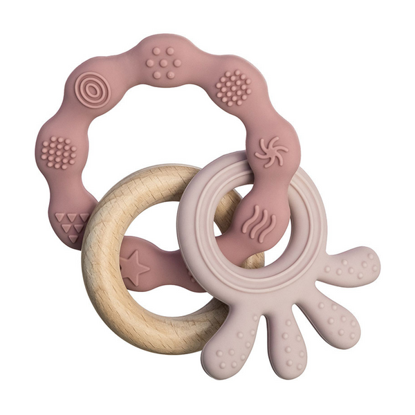 Silicone Teether - Rose Pink Octopus