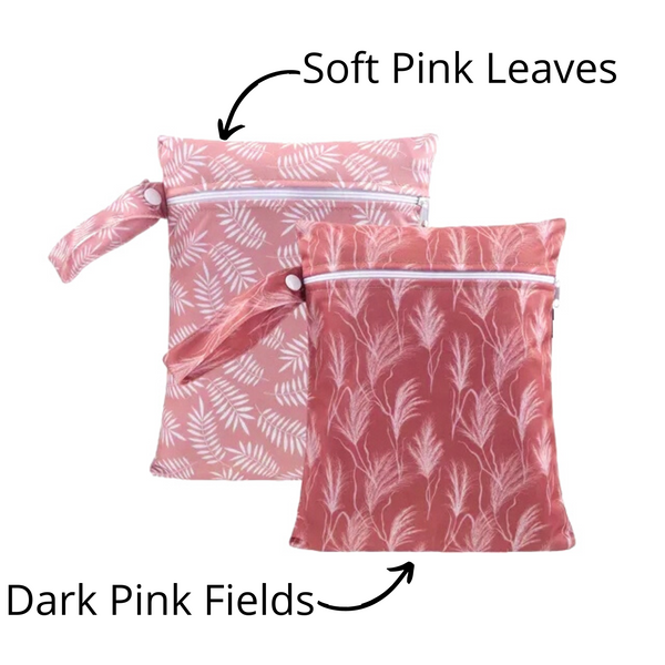 Small Wetbag  - Pink Leaves & Fields