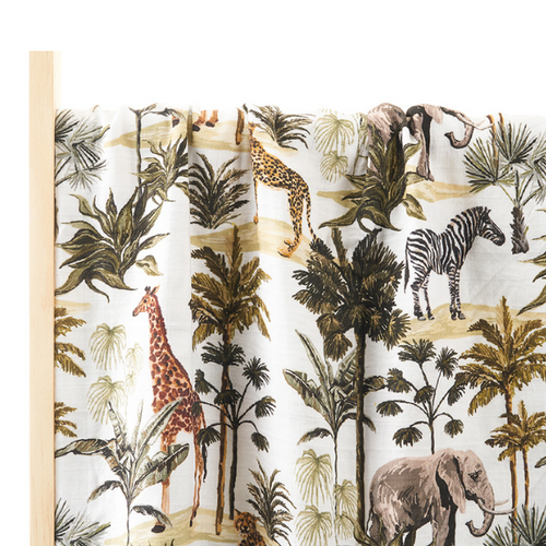 Bamboo Cotton Muslin Blanket - Safari