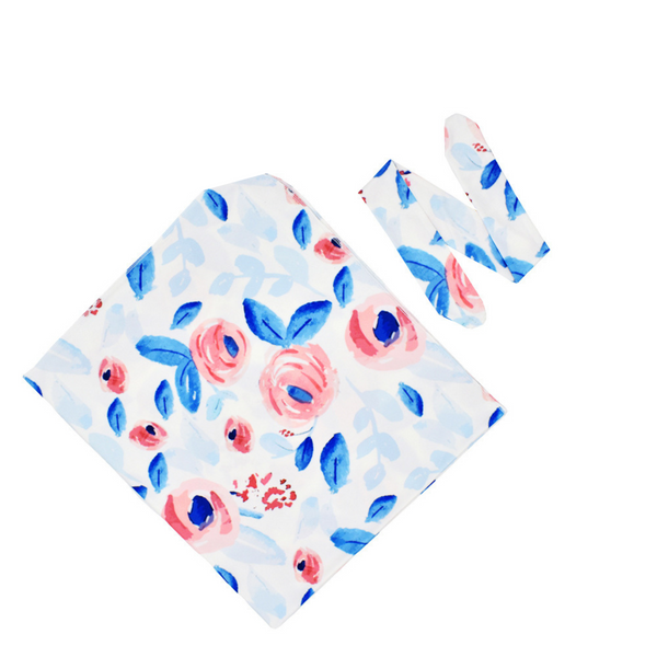 Sleeping Wrap & Bow - Blue Floral