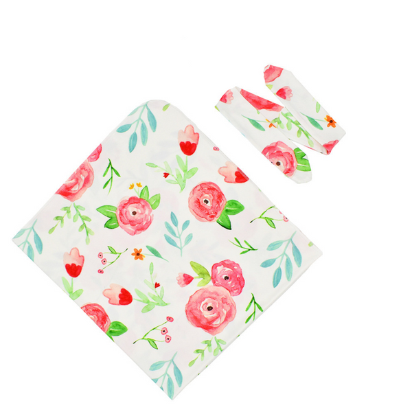 Sleeping Wrap & Bow - Coral Flowers