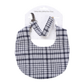 Cotton Bib & Dummy Clip - Black Plaid