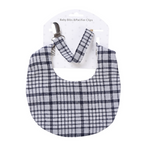 Cotton Bib & Dummy Clip - Black Plaid