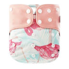 Pocket AWJ Grey Mesh Cloth Nappy - Flamingo