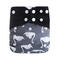 Pocket AWJ Grey Mesh Cloth Nappy - Dark Grey Swans