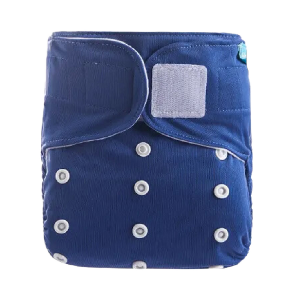 Pocket Cloth Nappy - Suede Velcro - Deep Blue