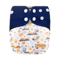 Pocket AWJ Grey Mesh Cloth Nappy - Light Trains