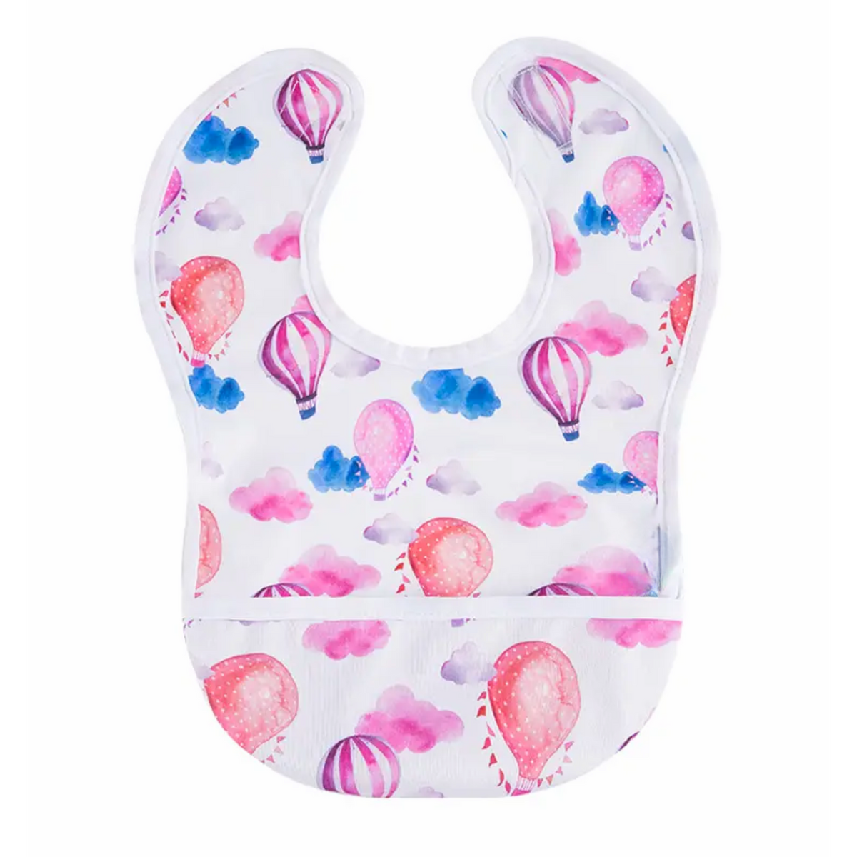 PUL Bib - Pink Hot Air Balloons